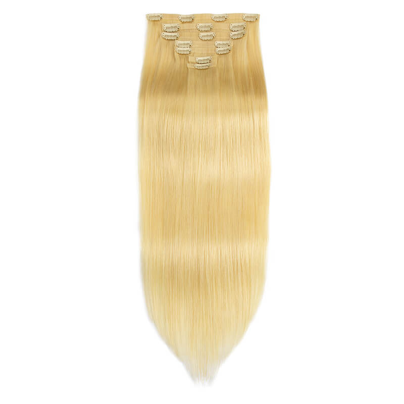 Blonde Straight Hair PU Clip I - огляд і ціна Seamless Clip In Hair Extensions Human Hair